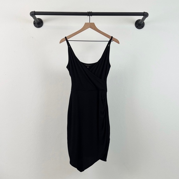 Goldray StitchFix Fraidy Ribbed Asymmetrical Sleeveless Mini Dress Black - Picture 2 of 5